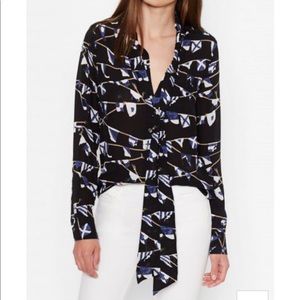 Equipment BRETT TIE NECK top